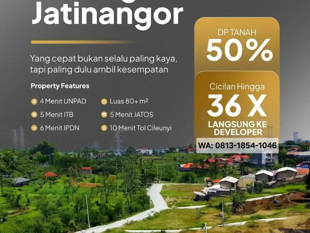 Tanah SHM Jatinangor dekat Kampus Unpad Cocok Bangun Rukost