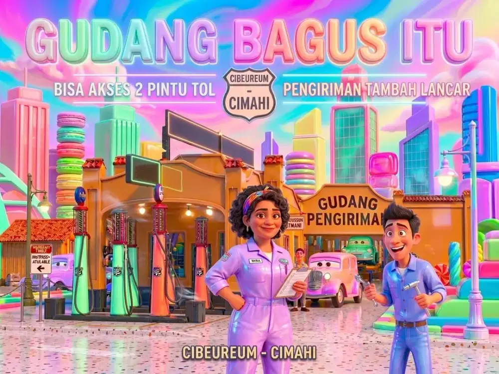 JUAL GUDANG DI CIBEUREUM, CIJERAH, CIMAHI, BANDUNG KOTA.