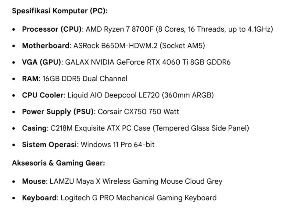 Komputer Desktop Gaming
