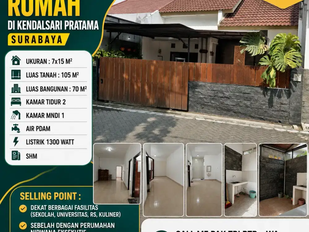 200 METER-AN DARI RAYA MERR!! DIJUAL CEPAT RUMAH DI KENDALSARI PRATAMA - SURABAYA