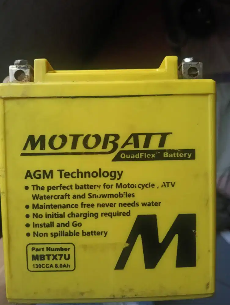 Aki Motobatt MBTX7U 12v 8A 130CCA (CBR250R, KLX150/250,XMAX,NMAX)