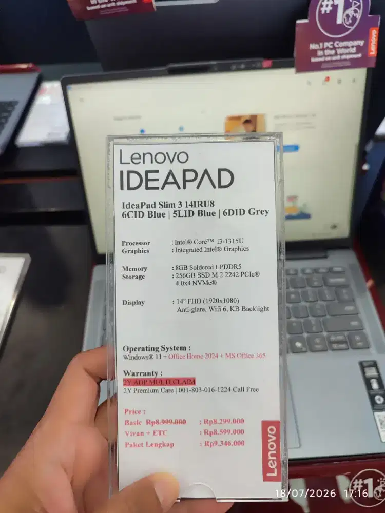 Lenovo Ideapad Slim 3 14IRU8 Bisa Kredit free DP Bunga ringan
