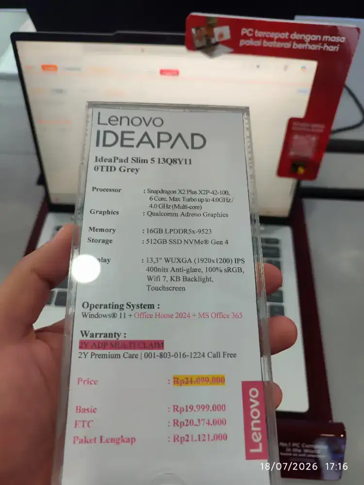 Lenovo Ideapad Slim 5 13Q8Y110TID Bisa Kredit free DP Bunga ringan