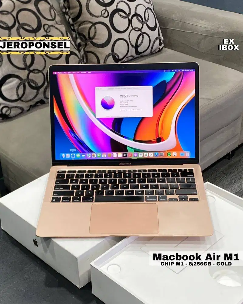 MACBOOK AIR M1 256GB GOLD EX IBOX LIKE A NEW FULL SET ORIGINAL