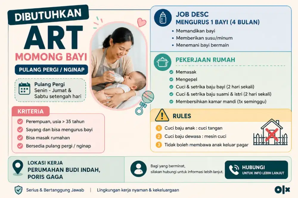 ART Momong PP atau Nginap