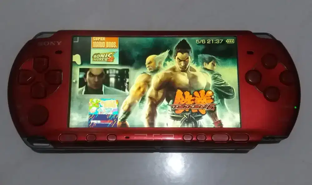 Psp sony 3000 red slim muluss full 50 games psp merah terjamin lancar