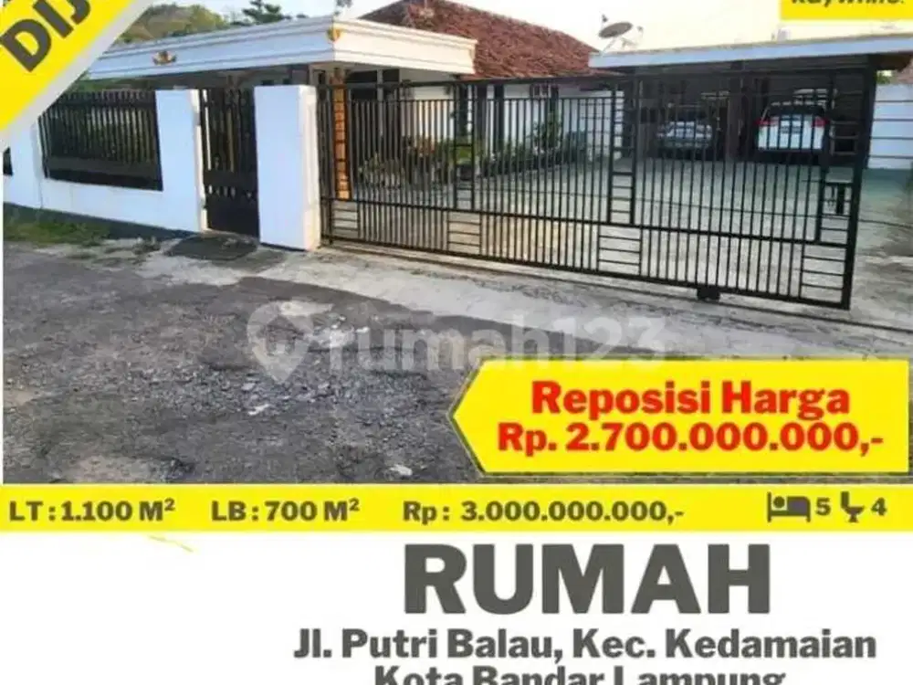 DIJUAL RUMAH DI JL.PUTRI DIBALAU KEDAMAIAN