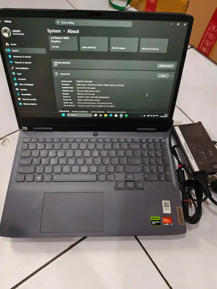 Lenovo LOQ 15APH8 16/512gb rtx 3050 ryzen 5 7640hs