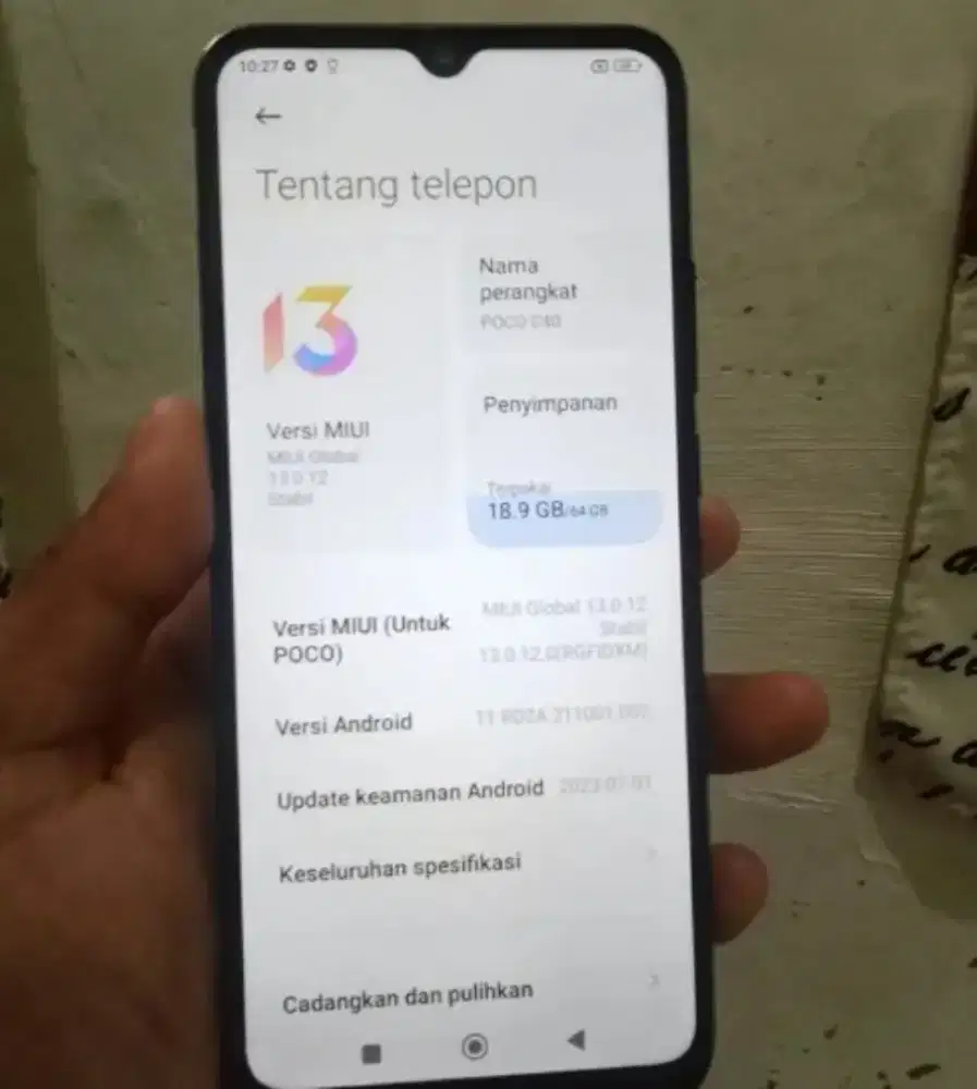 Jual hp poco c40 normal