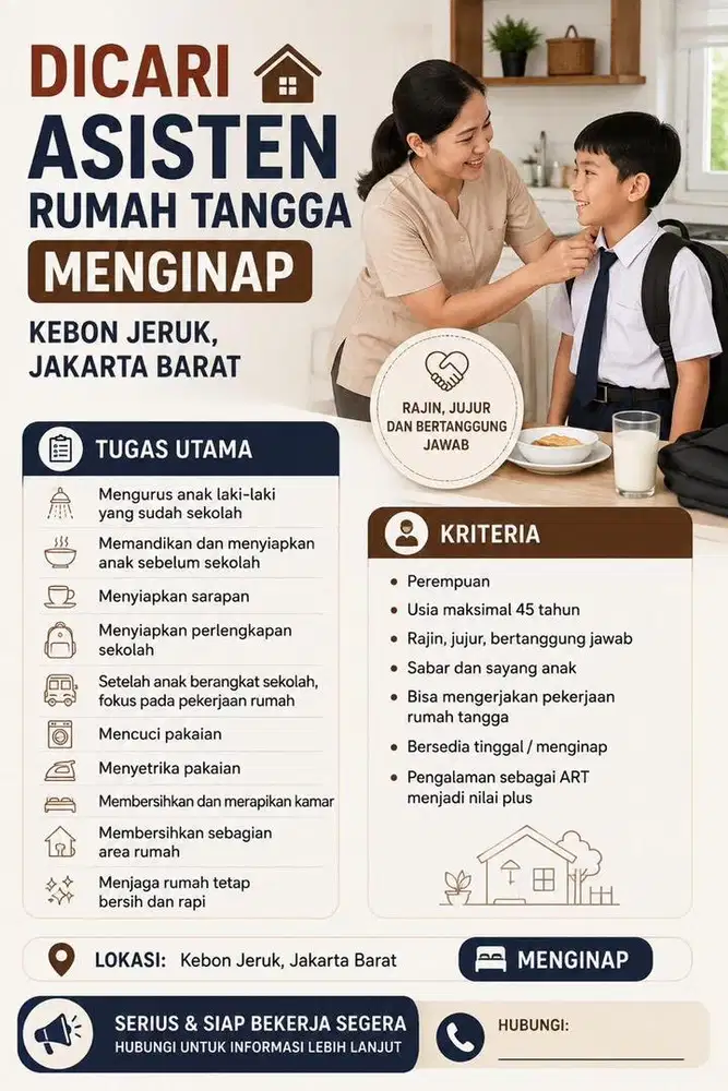 Lowongan ART Menginap