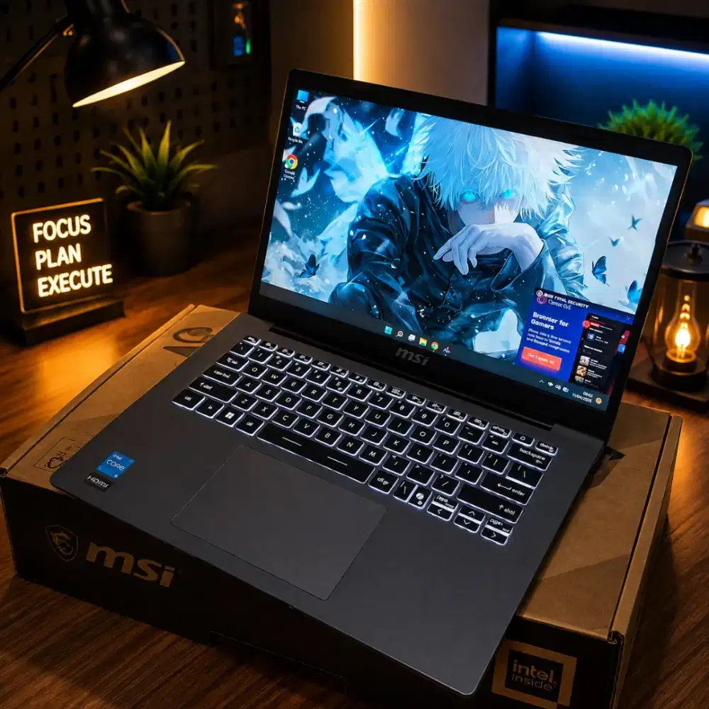 Laptop Msi 14 F13MG Core i3-1315u ram 12gb ssd 512GB Fullset garansi