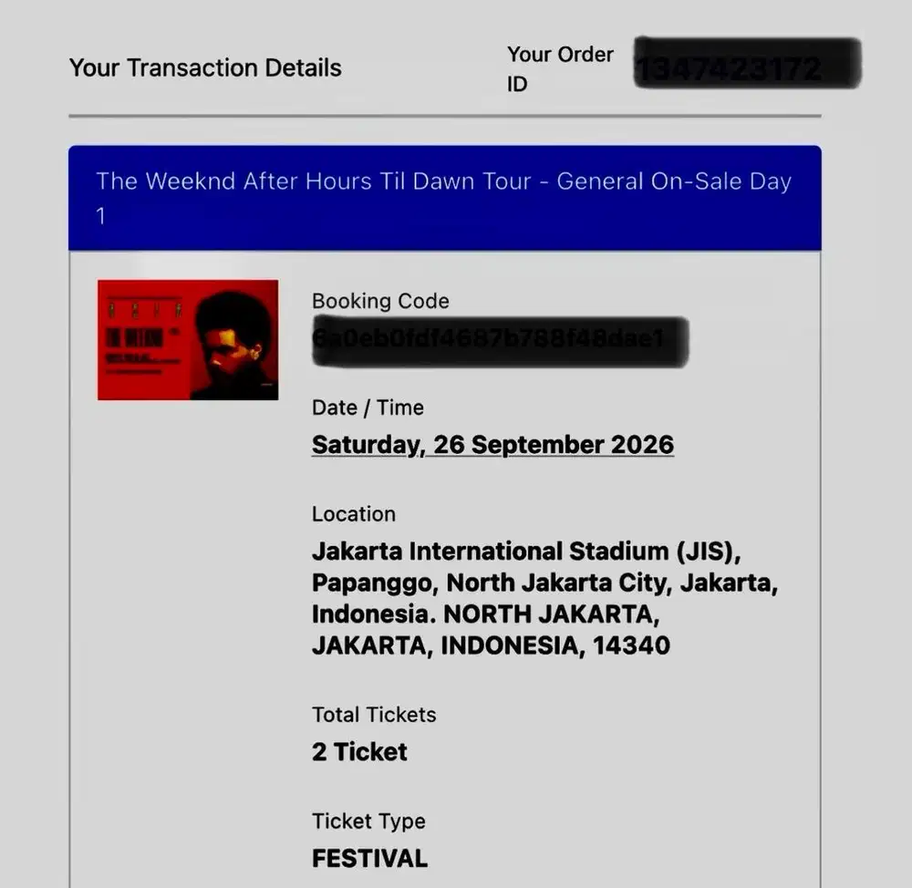 WTS TIKET THE WEEKEND