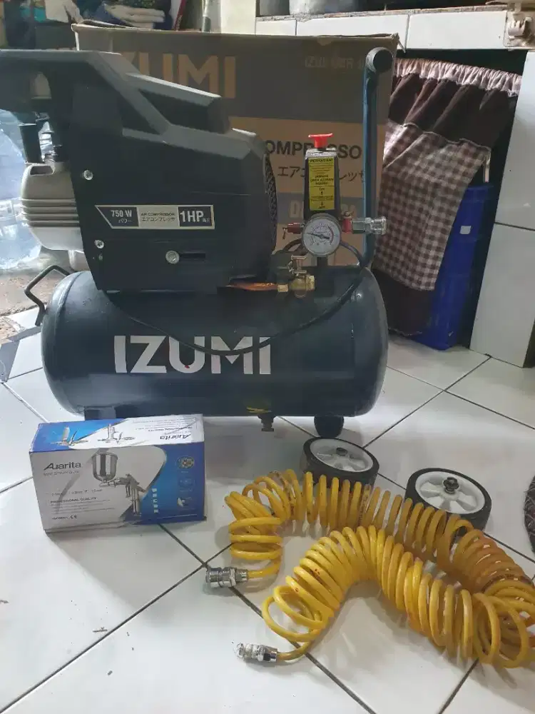 kompresor angin izumi 1hp, 24L PLUS gratis selang