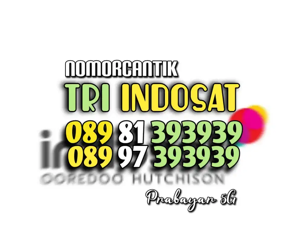 (bisa COD) PROMO Nomor CANTIK kartu TRI INDOSAT HOKI TRIPEL AB 393939