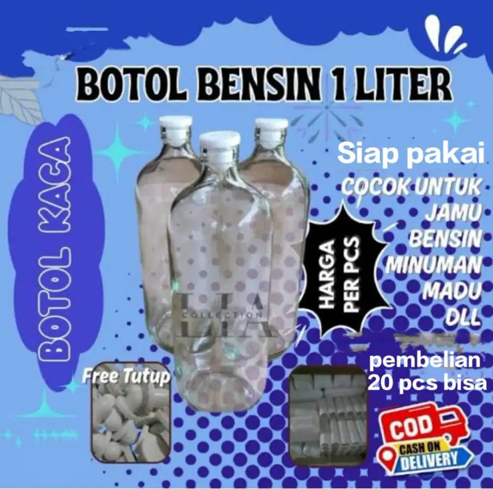Jual botol kaca cocok untuk bensin atau jamu