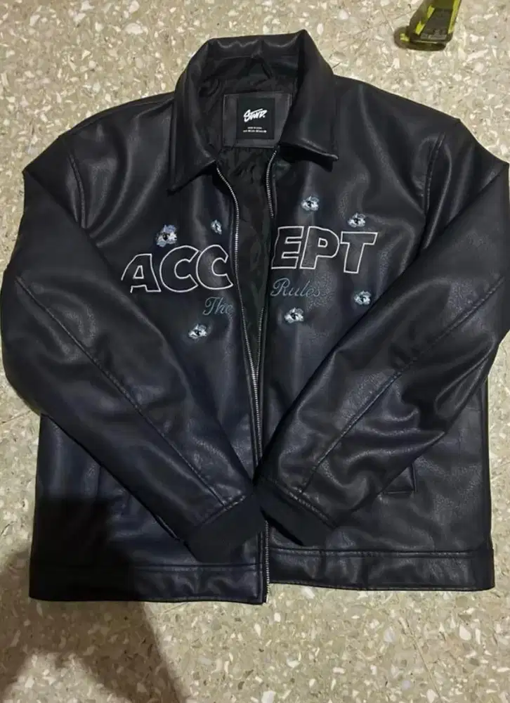 Pull&Bear STWD Faux Leather Jacket “ACCEPT The Rules”