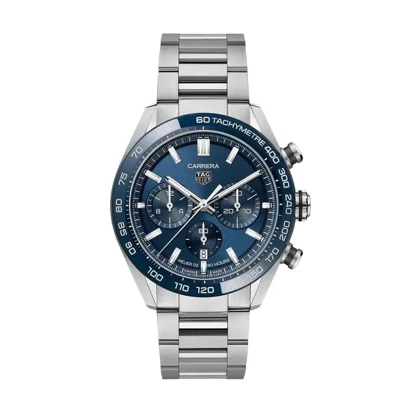 Tag Heuer Carrera Heuer 02, Blue Ceramic Bezel Chronograph 44