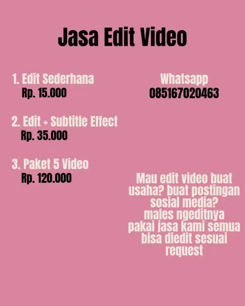 Jasa Edit Video