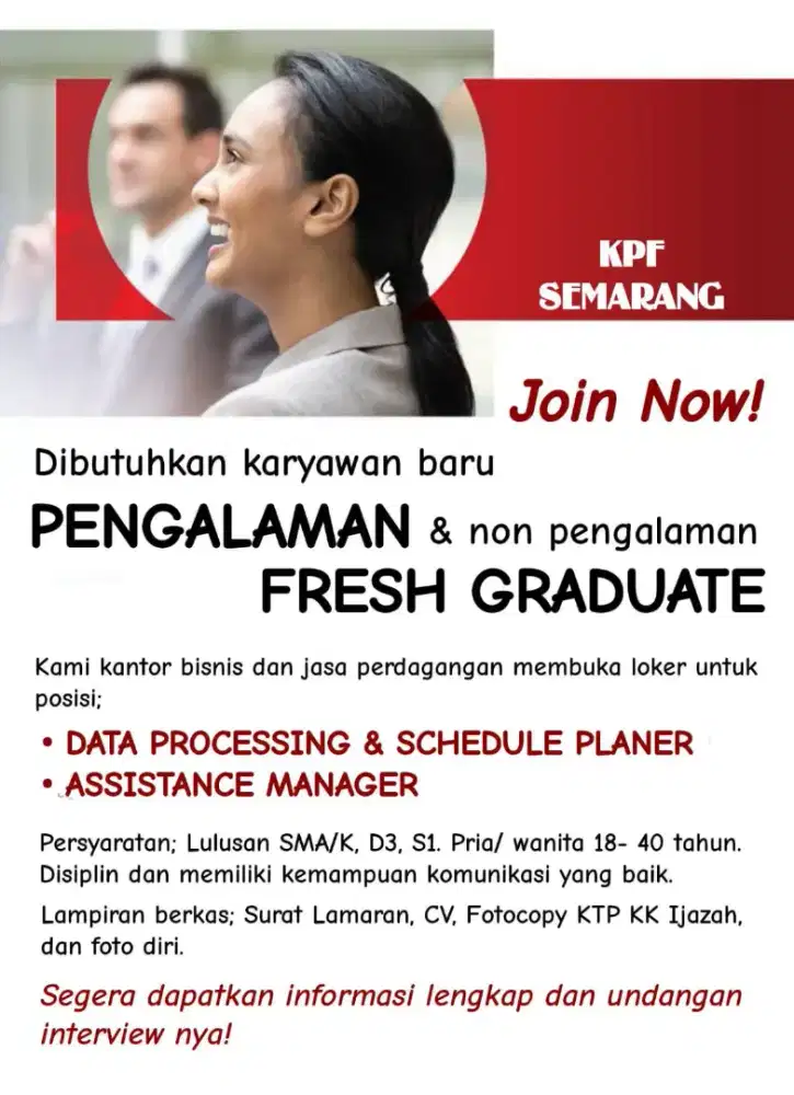 LOKER PENGALAMAN DAN NON PENGALAMAN SEMARANG AGUSTUS 2026