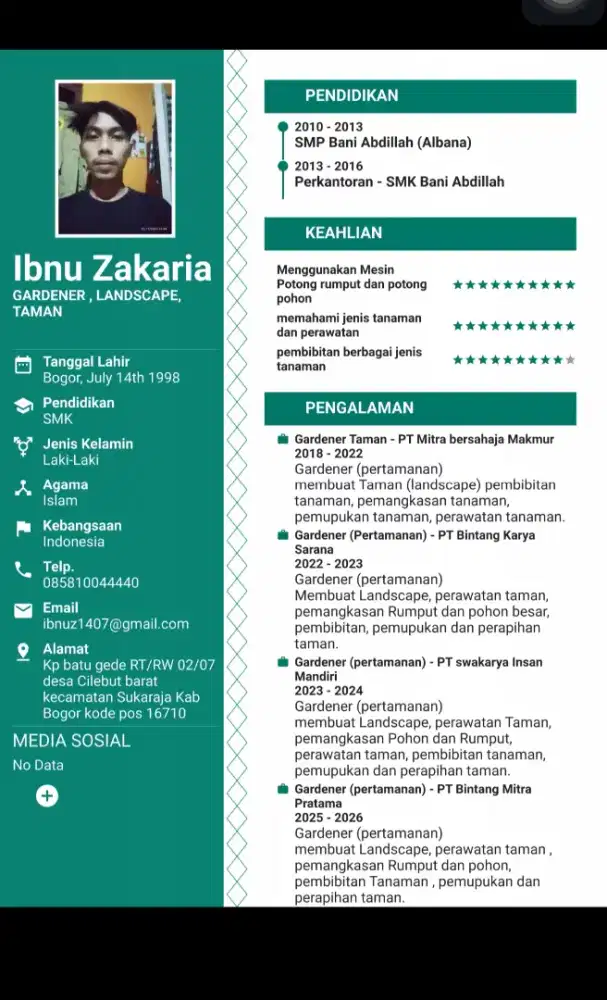 Mencari Pekerjaan Rawat Taman (Gardener)