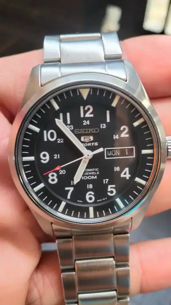 Seiko 5 Sport SNZ Black Dial Stainless Steel Automatic SNZG13J1