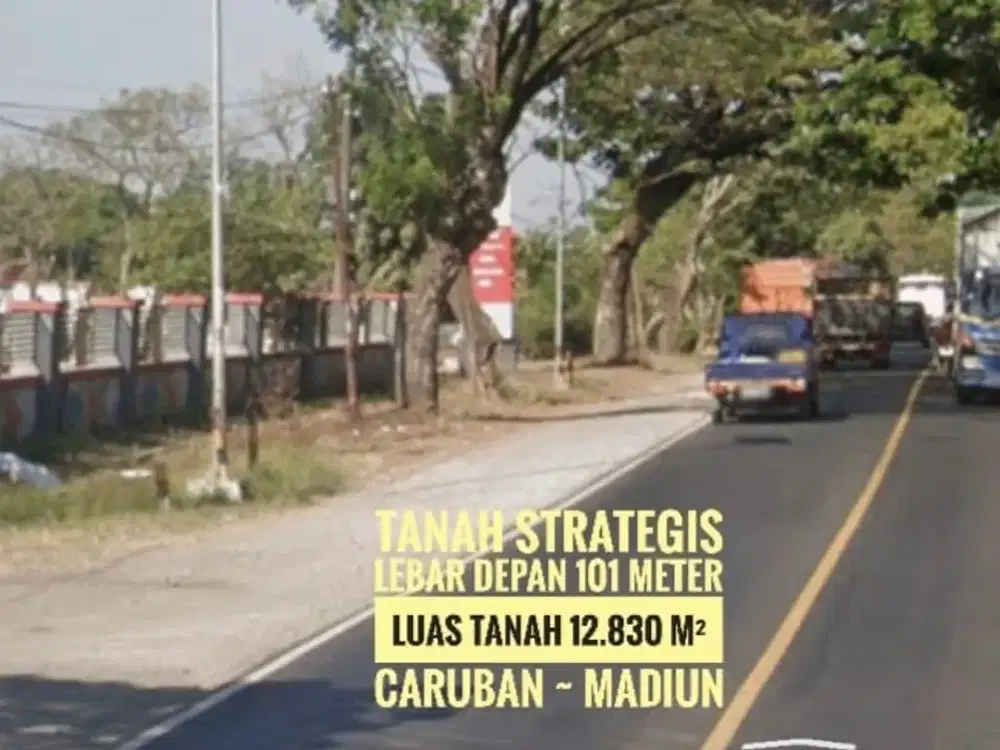 (H) Tanah LD 101 mtr, NOL Jalan Raya Propinsi MADIUN - Surabaya, Baguss