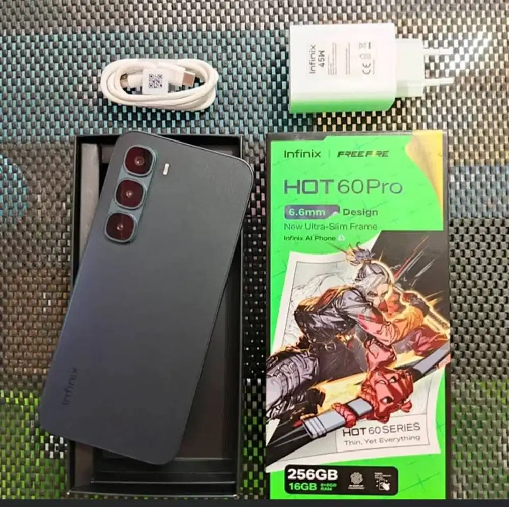 Infinix Hot 60 pro 8/256 fullset ori,mulus like new, no minus