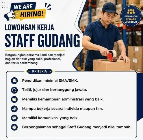 Lowongan Kerja Staff Gudang Toko Aksesoris Pintu di Jakarta Barat