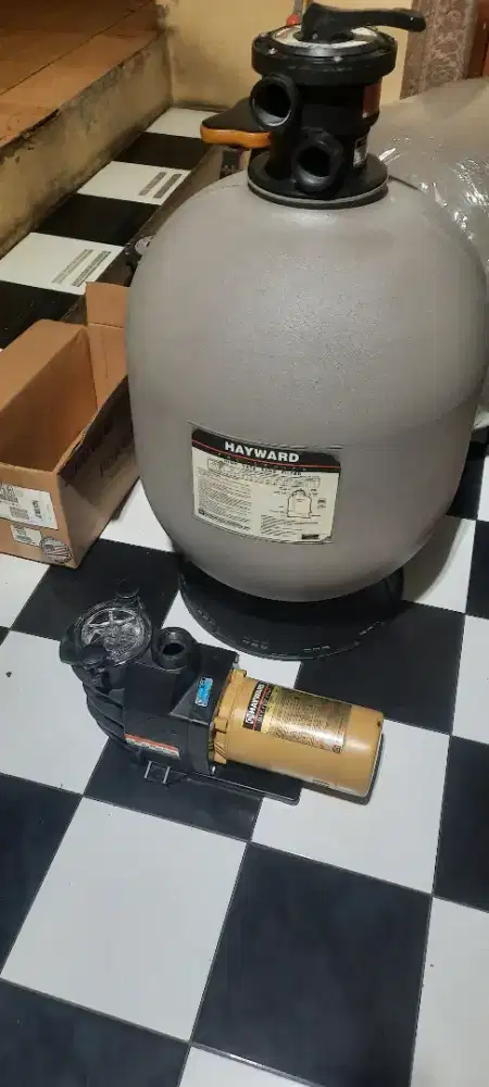Pompa dan filter kolaam renang 1,5 Hp Hayward