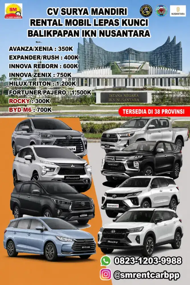 Rental mobil avanza Rocky balikpapan ikn lepas kunci