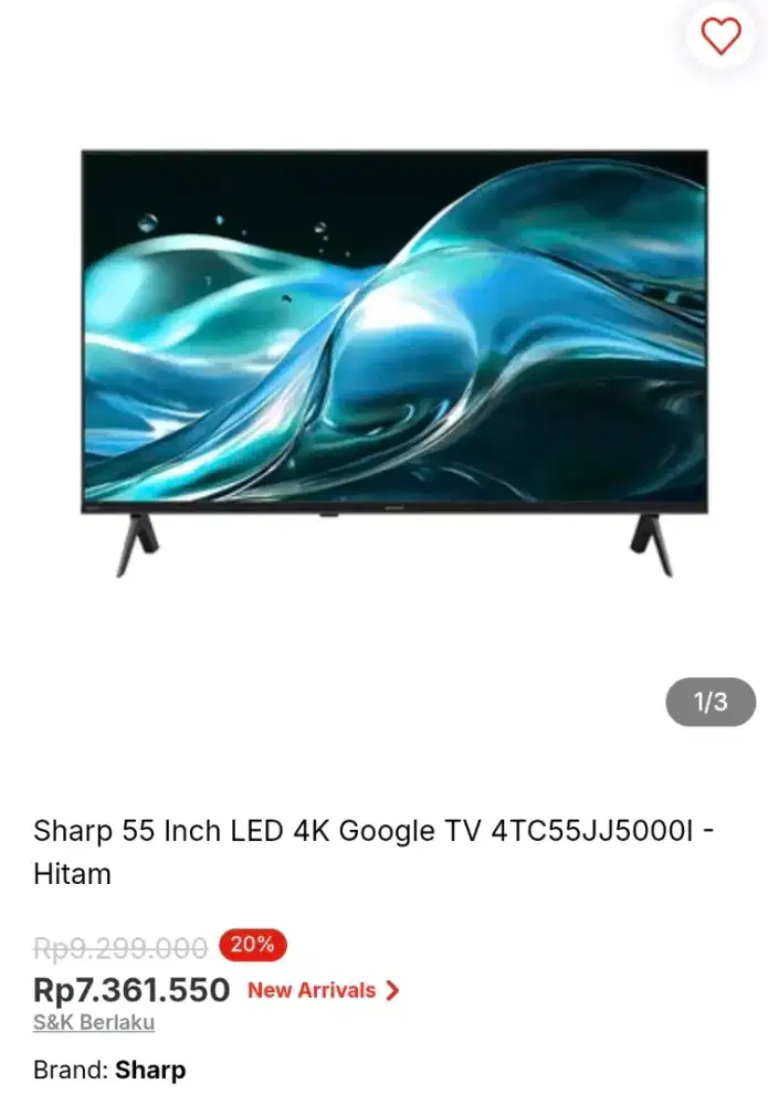 TV SHARP 55INC GOOGLE TV NEW