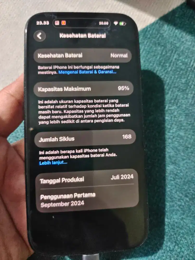 Iphone 15 128 Ibox, BH 95, lengkap, tahun 2024