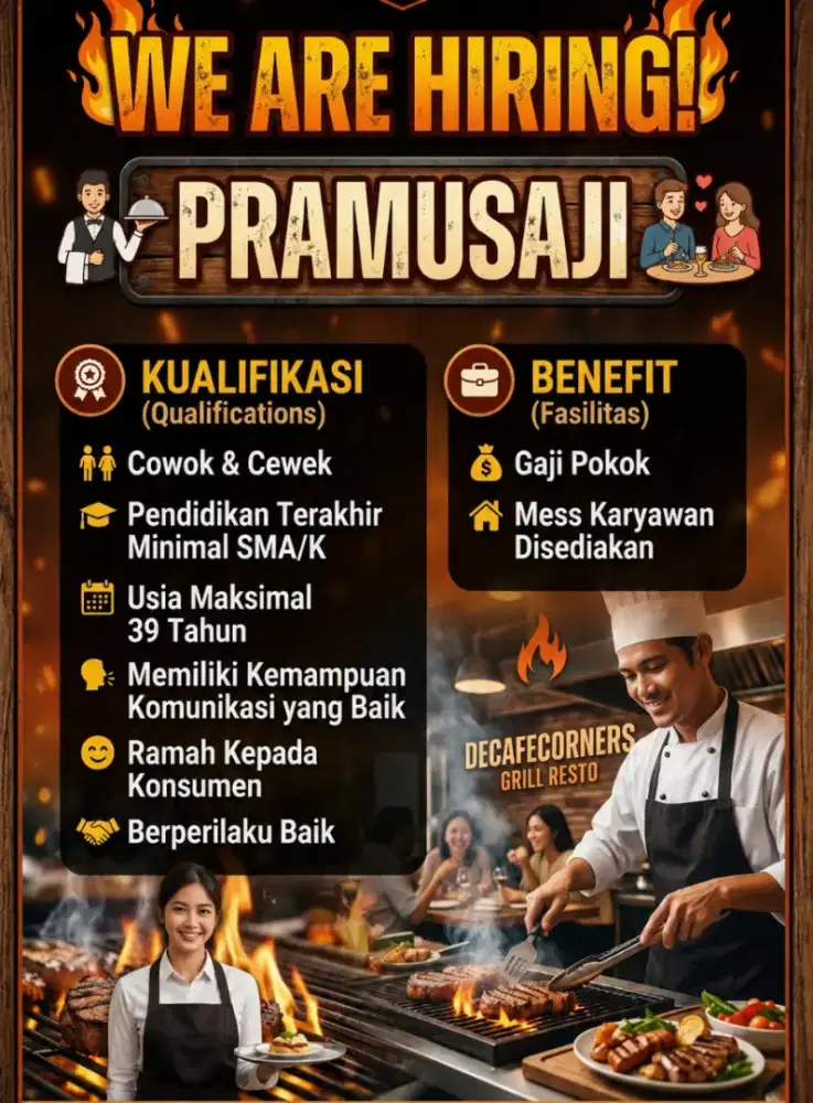 Butuh cepat crew store kedai bistro