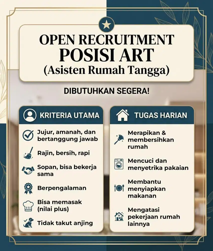 Mencari ART pulang sore