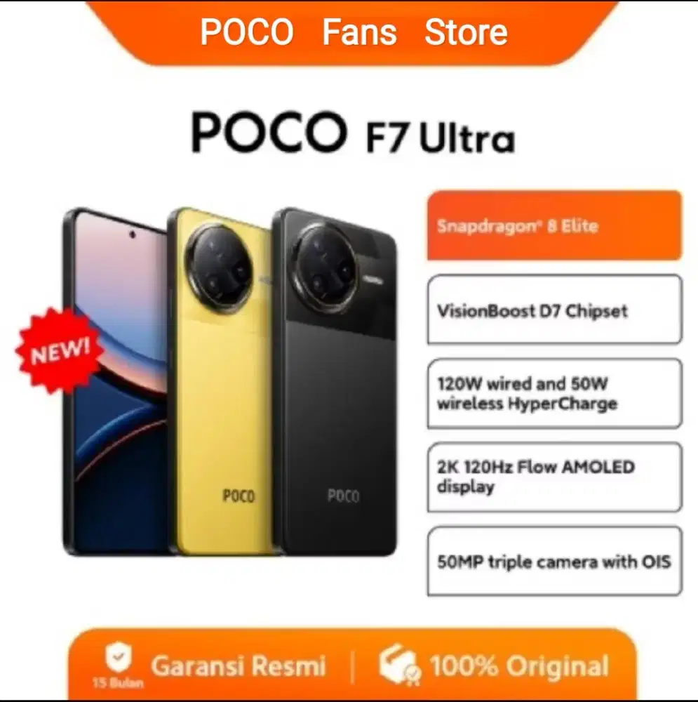 Xiaomi Poco F7 Ultra 5G Rajanya Poco Barang Baru Segel Pabrik resmi