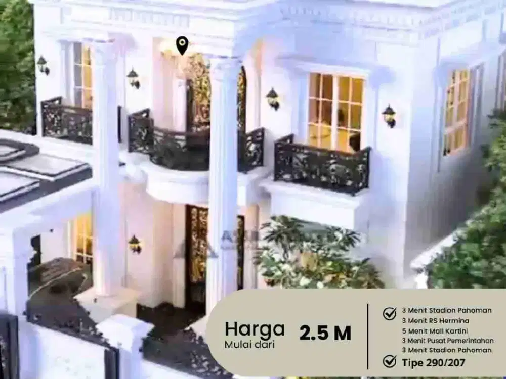 DI JUAL RUMAH MEWAH 2LANTAI RAWALAUT PAHOMAN BANDAR LAMPUNG