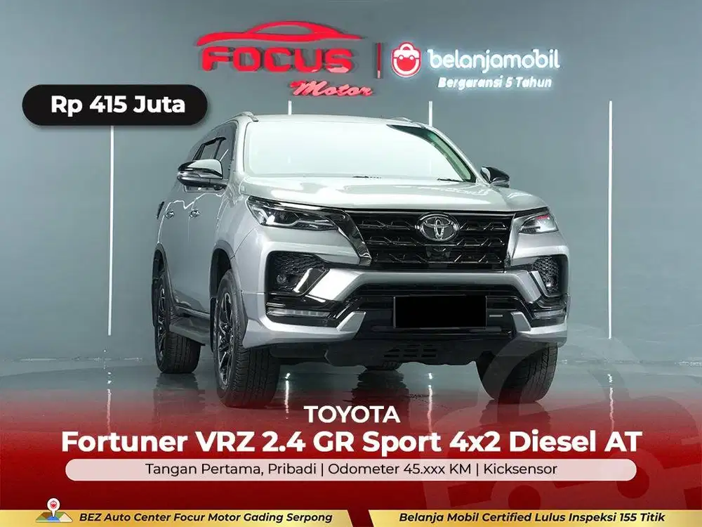 [ GARANSI 5TH ] Toyota Fortuner VRZ 2.4 GR Sport Diesel AT 2021/2022