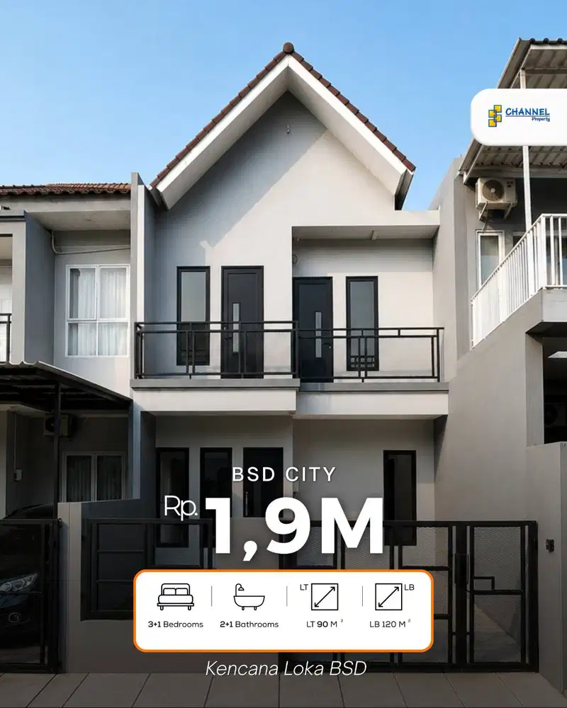 Jual Cepat Rumah Bagus 2 Lantai SHM di BSD Kencana Loka