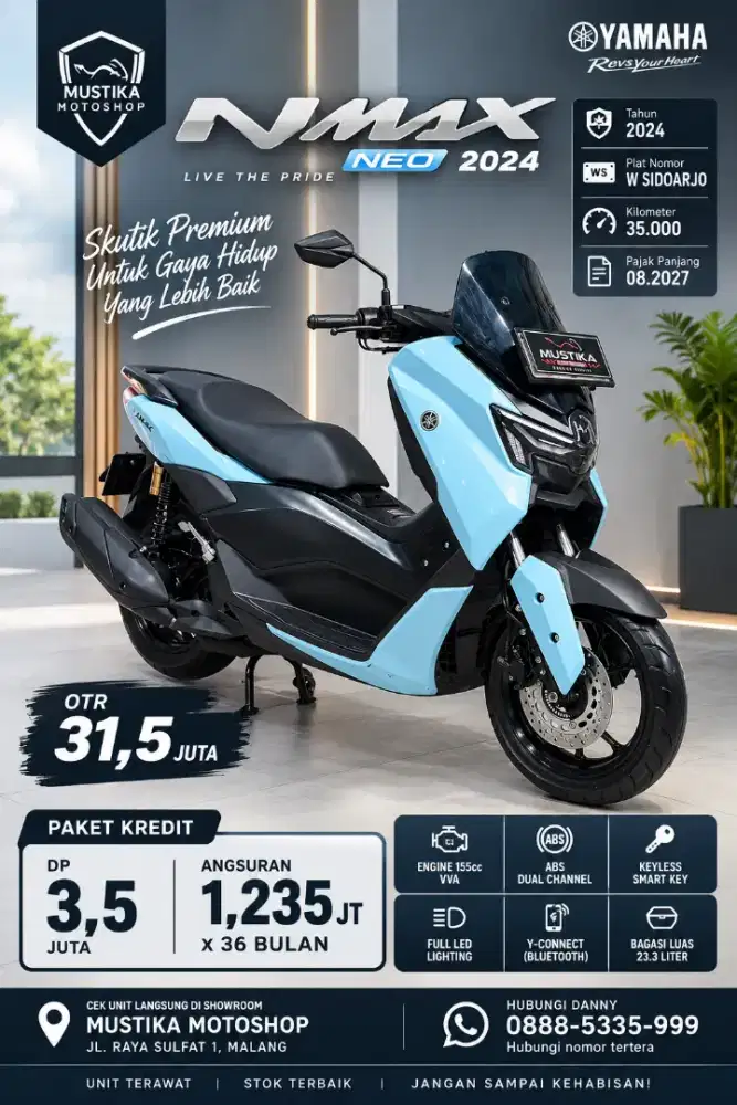 Yamaha Nmax Neo 2024. Plat W Darjo. DANNY Mustika Sulfat Malang