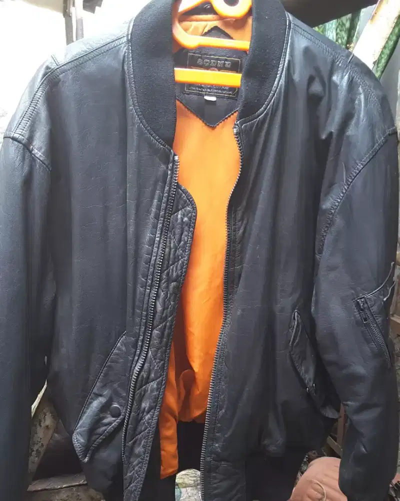 Jaket kulit bomber American