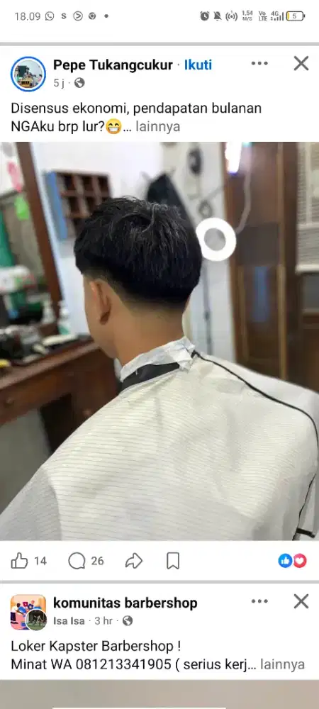 Di cari capster tukang cukur