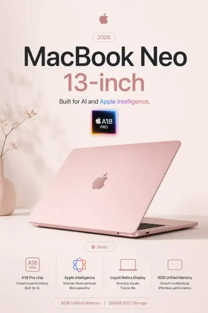 Macbook Neo 8/256GB, diskon up to 800rb ! Cicilan 0% sd 24Bulan