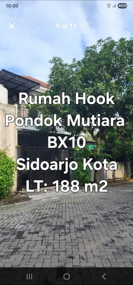 Hook pojok Rumah Pondok Mutiara Sidoarjo Lt 188 m2