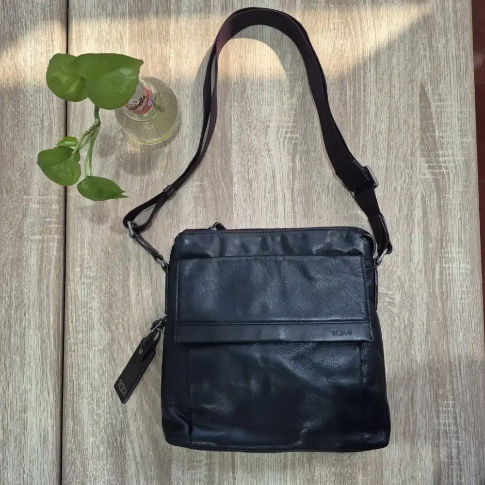 Tas Sling Oxford Black Kulit Original