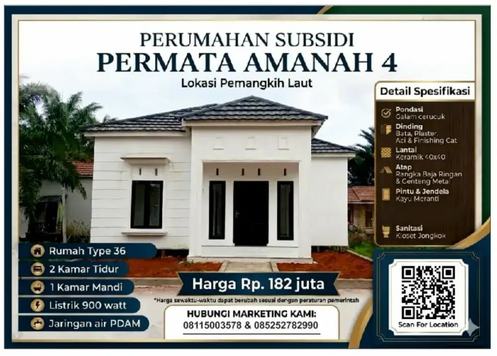 Dipasarkan Perumahan subsidi Permata Amanah 4