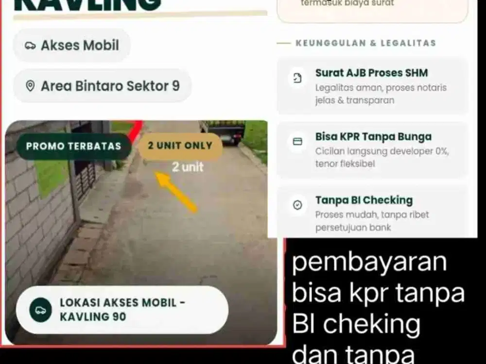 miliki kavling premium harga bersahabat