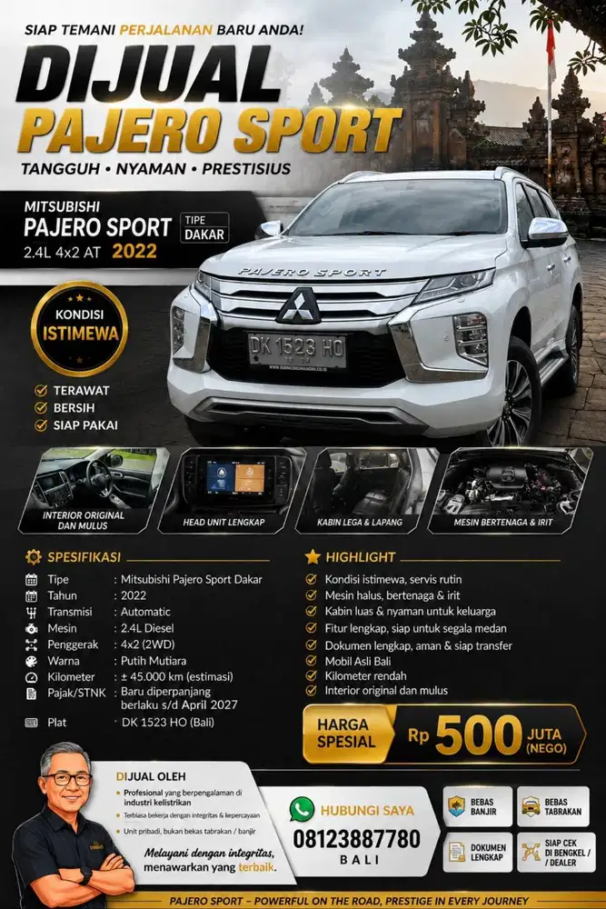 Jual Pajero Sport, Tangguh, Nyaman dan Prestisius