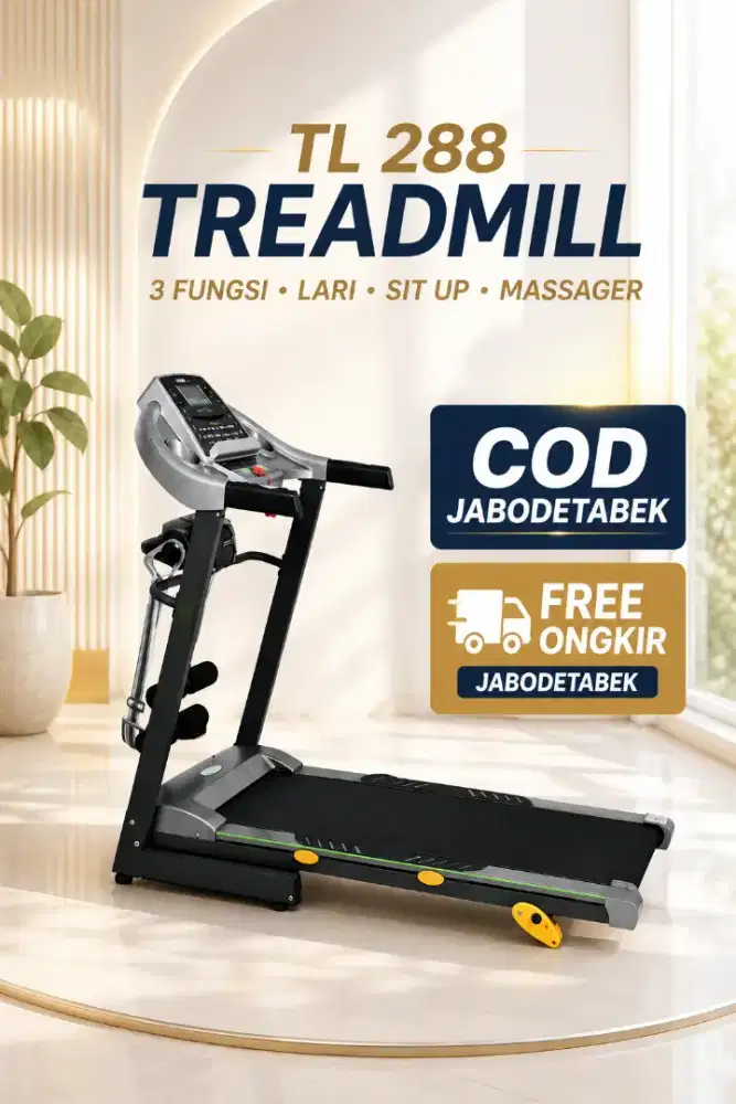 TREADMILL TL 288 – 3 FUNGSI | MOTOR 2 HP | COD JABODRTABEK