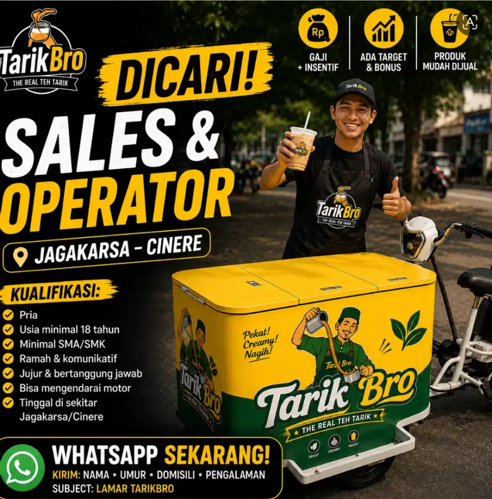 Dibutuhkan sales/operator tarik bro