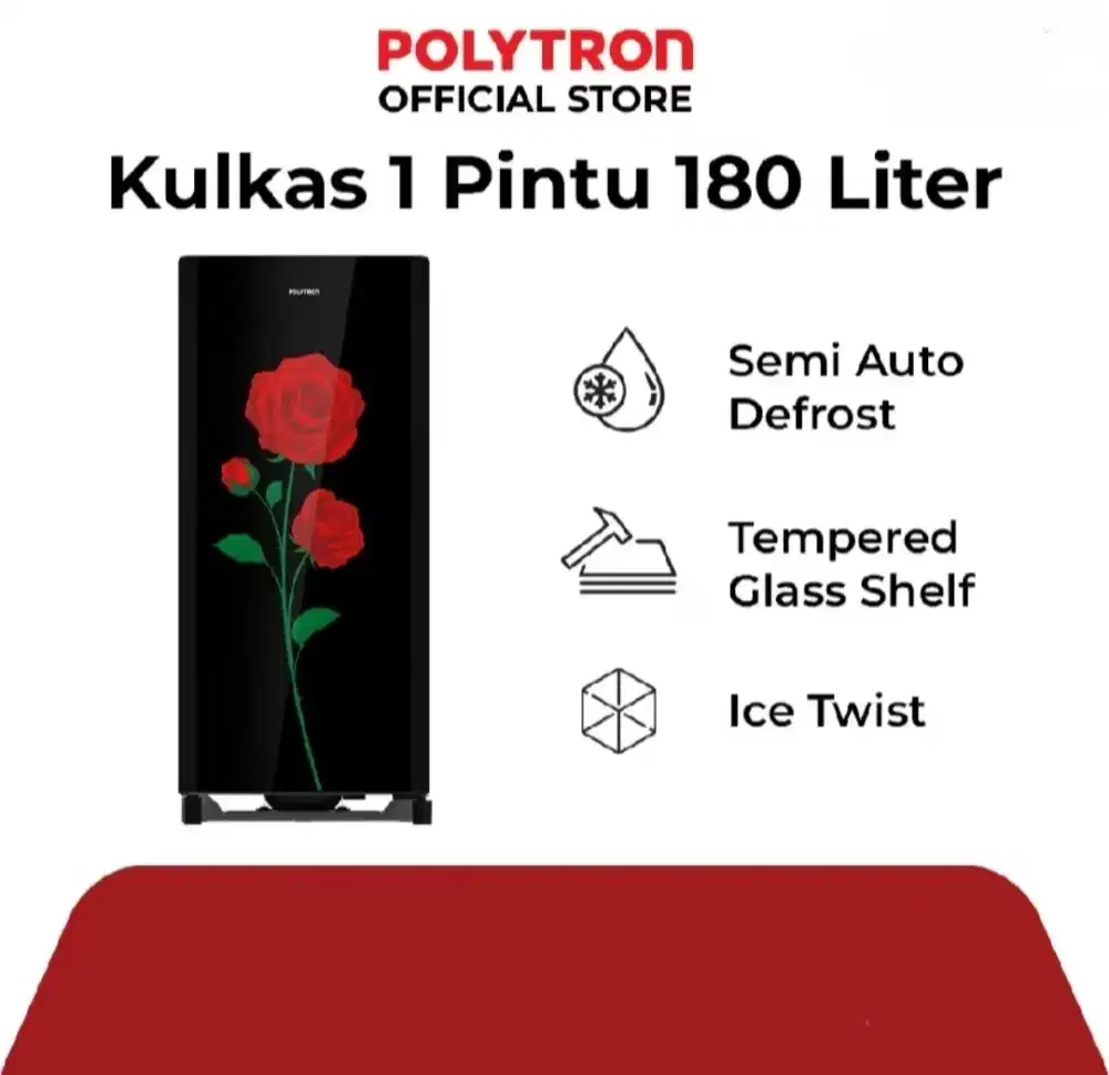 KULKAS 1 PINTU POLYTRON BELLEZA VARIA PRA 18CRX